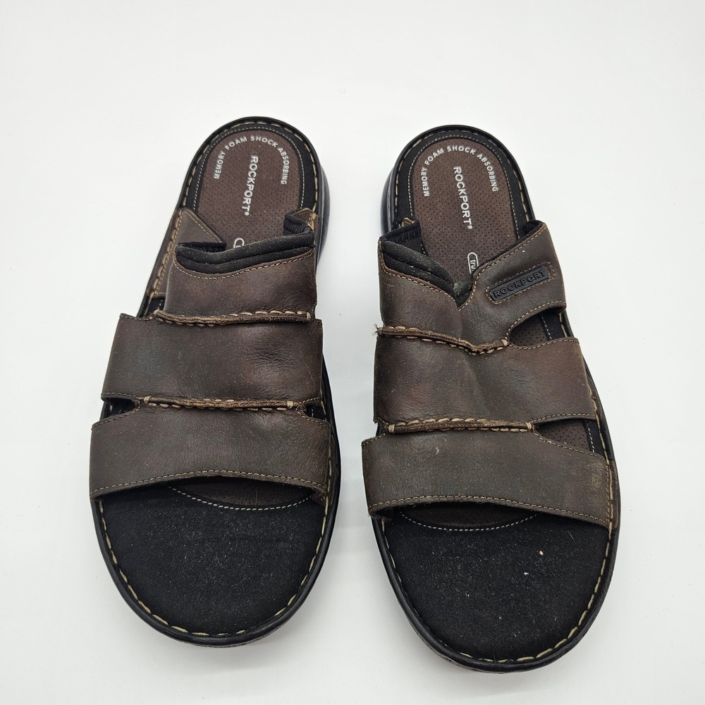Rockport Mens H80307‎ Darwyn Slide Sandal Brown Size 14